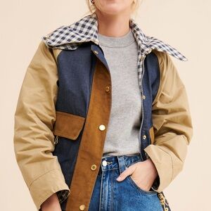 Barbour Blue and Tan Utility Jacket